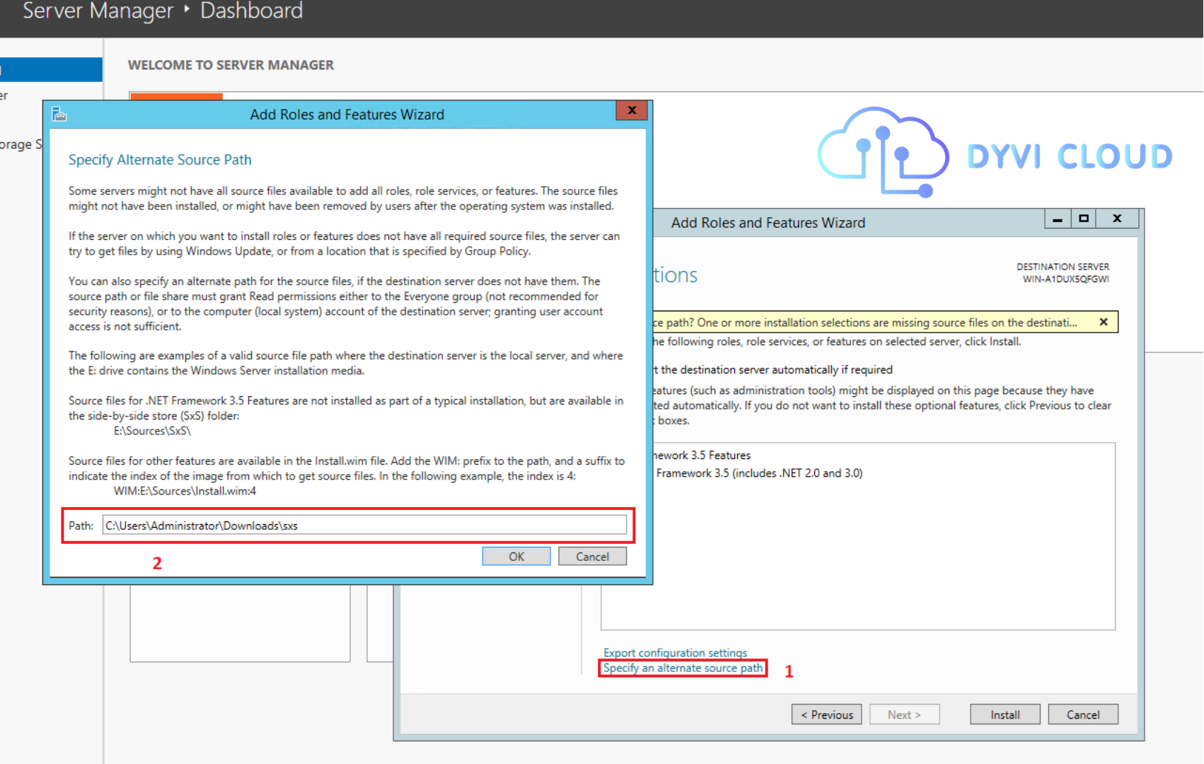 Hướng dẫn cài đặt .NET Framework 3.5 trên VPS Windows 2012 2016 2019 b5