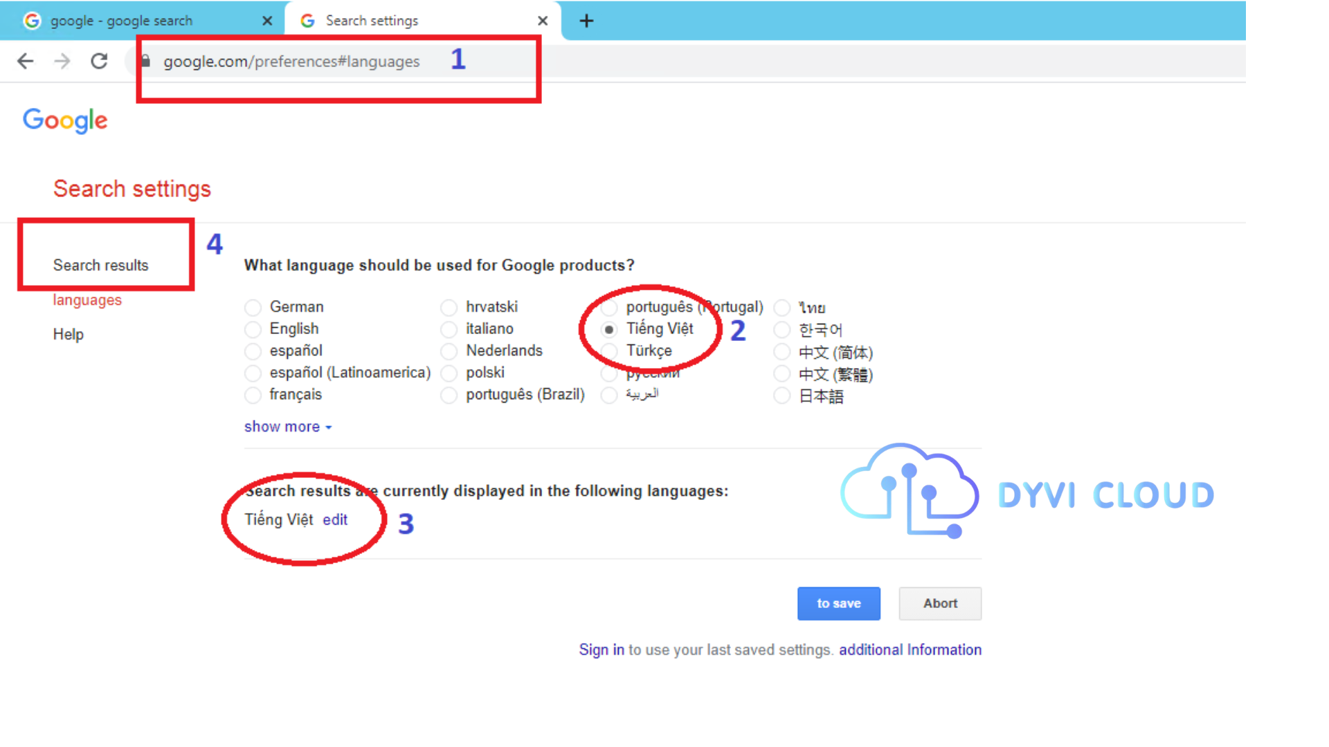 Hướng dẫn chuyển vùng, ngôn ngữ Google Chrome về đúng quốc gia b3