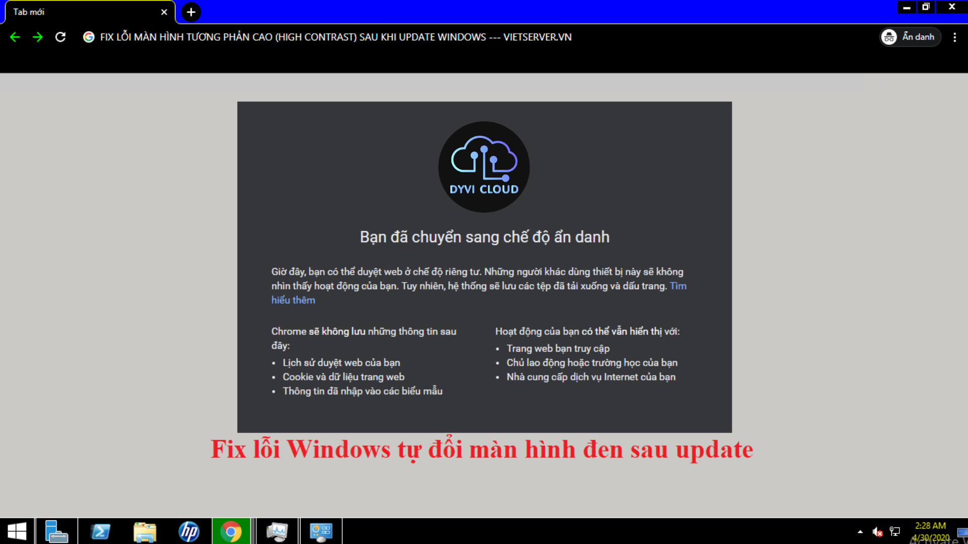 Hướng dẫn sửa lỗi Windows tự chuyển sang màn hình đen sau khi update b1