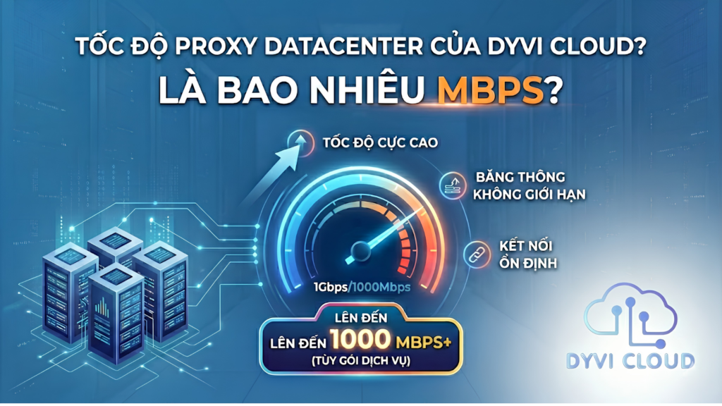 Proxy Datacenter của Dyvi Cloud có tốc độ bao nhiêu Mbps