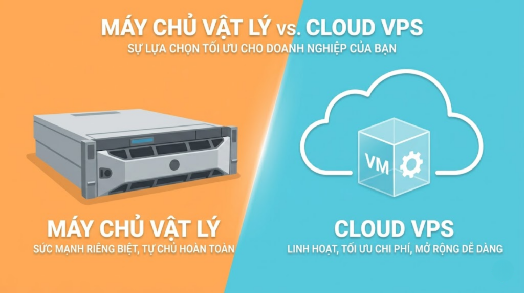 máy chủ vật lý và cloud vps