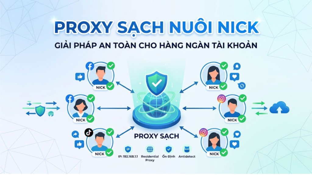 Proxy sạch nuôi nick là gì? Tránh die nick khi dùng Proxy kém chất lượng
