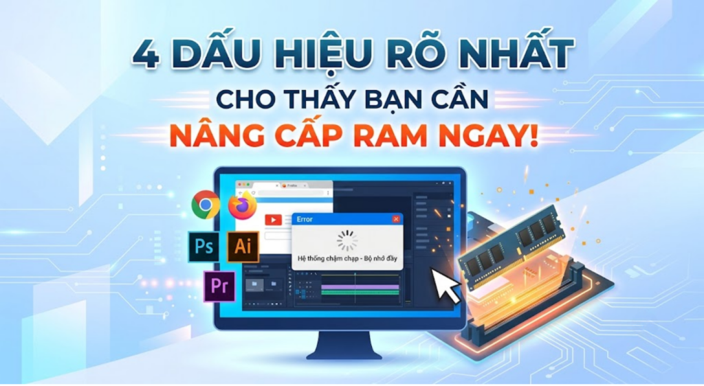 4 DẤU HIỆU RÕ NHẤT CHO THẤY BẠN CẦN NÂNG CẤP RAM NGAY!