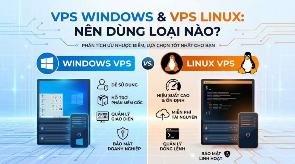 VPS Windows và VPS Linux – Nên dùng loại nào?
