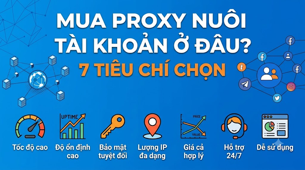 Mua proxy nuôi tài khoản ở đâu? 7 tiêu chí chọn