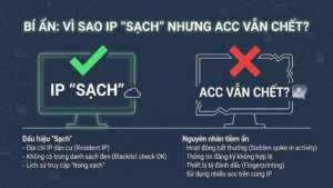 Vì sao IP “sạch” nhưng acc vẫn chết?